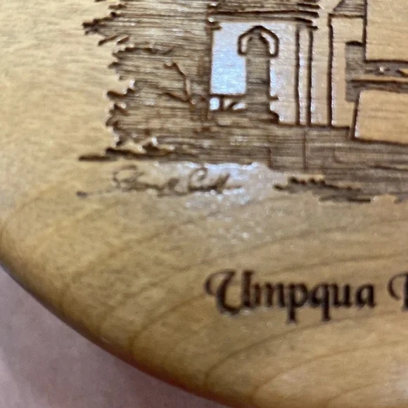 Umpqua River, Oregon 5” Myrtlewood Engraved Plaque by Steven Smith-Oregon Lights - Picture 8 of 8